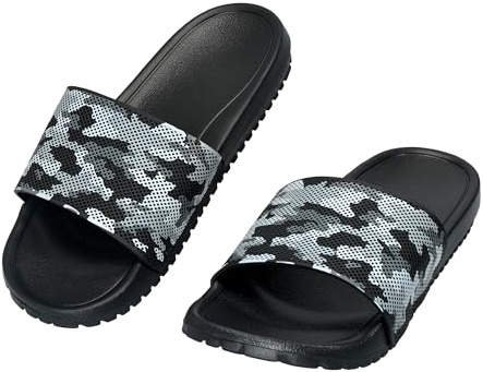 CLEIKS Flip Flop Spiaggia Uomo Sandali Bassi Estate Scarpe da Bagno Ciabatte Antiscivolo (Nero, 44 EU, MES260255-0)