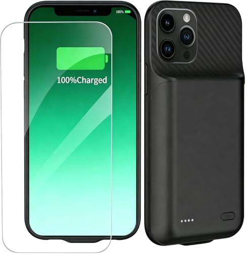 MIGAFEI - Funda de batería para iPhone 12/12Pro, 13800 mAh, ultrafina, portátil, protectora, inteligente, compatible con iPhone 12/12Pro (6.1 pulgadas), bolsa de carga de batería extendida recargable