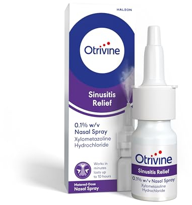 Otrivine Sinusitis Relief Nasal Spray, Blocked Nose, Congestion Relief Spray, 10 ml