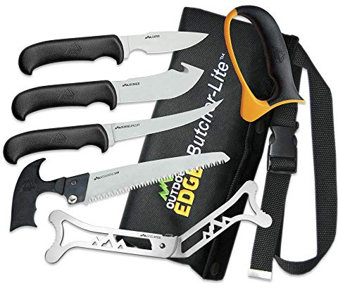 OUTDOOR EDGE Butcher Lite Kit de Couteau de Boucher Mixte Adulte, Noir/Gris, 184 mm