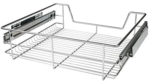 Jago® Tiroir Téléscopique de Cuisine - Largeur (30/40/50/60 cm) et Set (1/2/3/4/5 Pièces) au Choix, Charge max. 20 kg, Rails Inclus - Panier de Rangement Coulissant