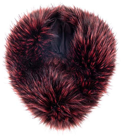 Futrzane Classic Collo - Colli Pelliccia Sintetica per Cappotto - Sciarpa Donna (Bordeaux Classic)