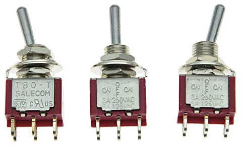 Salecom 3 x Dpdt 3 posizione on/off della chitarra mini interruttore a levetta auto/barca interruttori