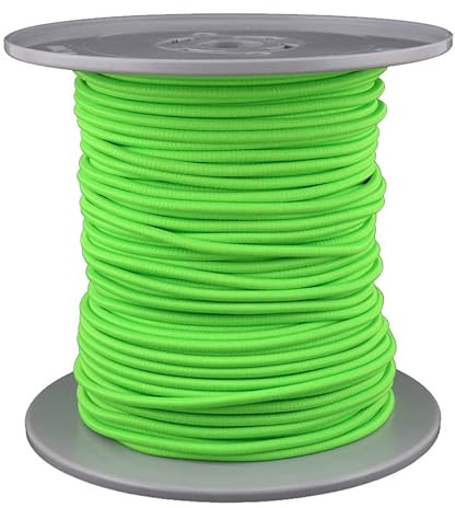 Gepotex Gummiseil/Expanderseil Länge 100 Meter Durchmesser 5mm Farbe neon-grün Fluoreszierend (leuchtet unter Schwarzlicht), Beste Qualität - Made in Germany