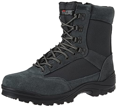 Mil-Tec Tactical Boot mit YKK® Zipper • Militärstiefel Herren • Als Outdoor Boot, Arbeitsstiefel, Wanderstiefel, Einsatzstiefel • Atmungsaktiv & angenehmer Komfort • Urban Grey, Größe: EU 43