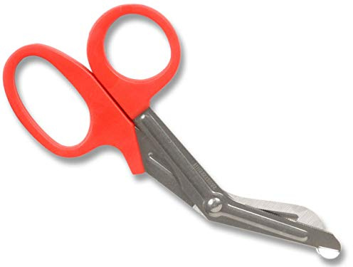 Gima - Ciseaux utilitaires et bandages, ciseaux de traumatisme, premiers soins, pour infirmières, ambulanciers, longueur 19,1 cm, couleur rouge, 10 unités.