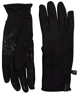 Icebreaker Merino Quantum Winter Gloves for Women, Men, with Touchscreen Tips, Merino Wool - Soft, Mid-Weight Glove Liners for Layering with Silicone Palm - Warm Gloves for Men, Women - Black, Medium