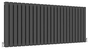Horizontal Column Anthracite Radiator Oval Double Designer Radiator 600x1416mm Central Heating Interior Design