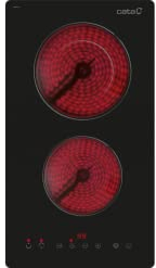 Cata | Placa Vitrocerámica | Modelo TD 3002 BK | Encimera con Dos Zonas de Cocción | 9 Niveles de Potencia Regulable | Ancho de 30 cm | Control táctil