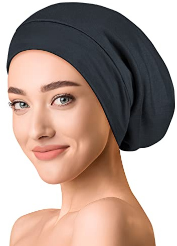 OLESILK Seidenhaube Bonnet Beanie für Tag & Nacht, Seide/Modal Unisex | Mütze & Bonnet: 100% Seide innen, Modal außen, dünn & weich. Chemo-Kopfbedeckung, Laufmütze, verstellbar.
