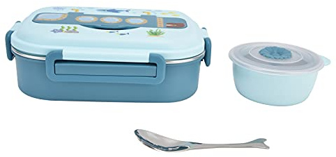 HERCHR Fiambrera Bento, 3 Compartimentos Fiambrera De Acero Inoxidable, Almuerzo a Prueba De Fugas Almacenaje De Comida a Prueba De Fugas Para La Escuela Al Aire Libre