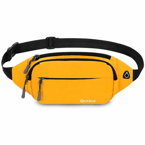 Resistente al Agua riñonera Bolsa de Cintura 4 Bolsillos con Cremallera Bolsa riñonera de Viaje Senderismo al Aire Libre Deporte Vacaciones Dinero Bolsa de Cadera Paquete