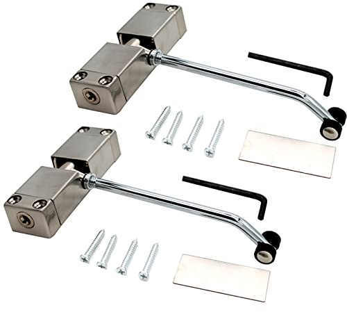zeng Cierrapuertas de resorte, cierrapuertas automático ajustable de acero inoxidable para uso residencial/comercial, cierrapuertas montado en superficie de acero inoxidable (bm1-2pcs)