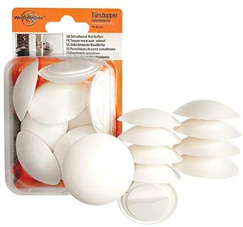 WeltenMarkt 10er-Pack Selbstklebende Türstopper – Schutz für Wände & Möbel | Kein Bohren, einfache Montage | Schallschutz & Elastisch – 40 x 10 mm, Weiß