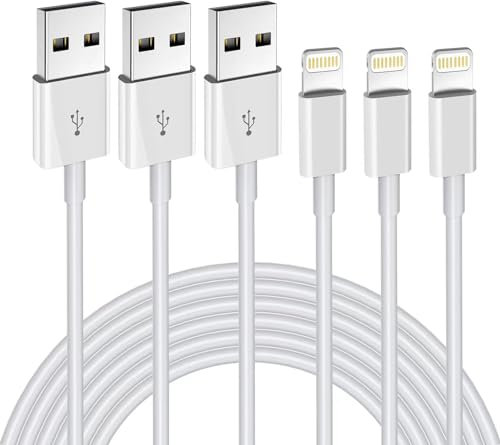 APFEN iPhone Charger Cable 3Pack 6FT/1.8M MFi Certified Lightning Cable Compatible with iPhone 14 13 12 11 XS XR X Pro Max Mini 8 7 6S 6 Plus 5S SE iPad iPod AirPods