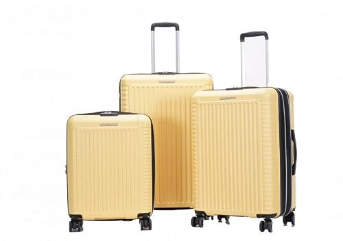 Lot de 3 Valises Extensibles rigides + 30% de Volume - Lys Paris (Jaune)