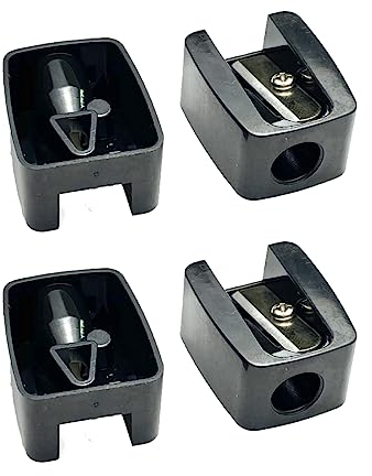 Fezf 4 Stück Anspitzer Spitzer Kosmetikstifte, Tragbare Dual Anspitzer Kosmetikspitzer,Make-up Bleistiftspitzer, für Augenbrauenstift, Lipliner, Eyeliner Bleistift-Schwarz