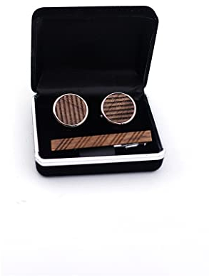 TONZN Holz Manschettenknöpfe Krawattenklammer für Krawattennadel für Herren Geschenk Holzmuster Krawattenstangen Manschettenknöpfe Krawattenklammer Set Herrenschmuck