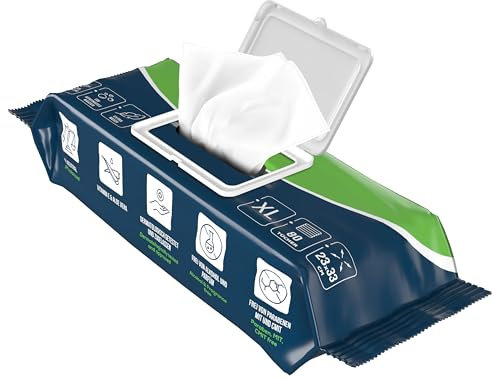 Sensalou Feuchttücher Für Erwachsene XXL 80 Stück – Extra Große 23x33 cm Reinigungstücher Mit Aloe Vera & Vitamin E – Sanft, Hautfreundlich, Reißfest & pH-neutral – Ohne Alkohol & Parfüm