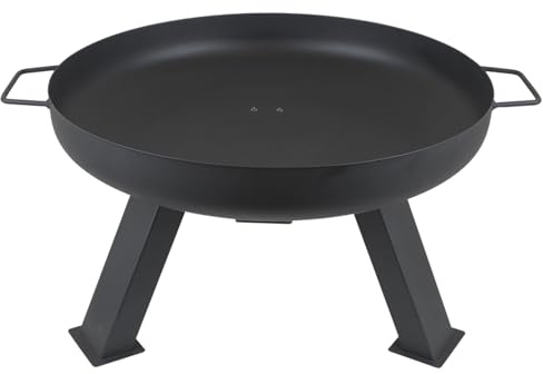 Master Grill&Party Brasero de 60 cm de diamètre, bol en métal en acier avec poignées et 3 pieds amovibles