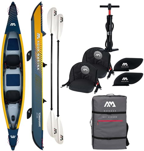 Campsup Aqua Marina kajak aufblasbar | Inflatable 2 Personen Kayak Tomahawk K-440 2023 | 440x78 cm | Technologie: Drop Stitch