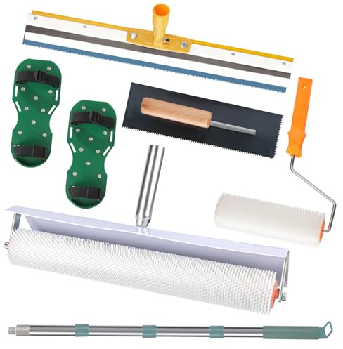 Self Levelling Tool Kits, Flooring Rollers with Extension Poles, Spiked Shoes, Epoxy Flooring Tools, Stainless Steel Trowels, Self-Levelling Rakes, Cement Self-Levelling Concrete Tool Kits