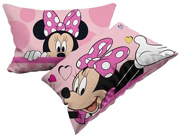 Minnie, Set mit 2 Kissenbezügen aus Baumwolle, 2 Stück, 100% Baumwolle, 50 x 80 cm, Hotelverschluss