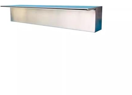 GZHERVICES Fontane da Parete per Esterni, Cascata Rettangolare in Acciaio Inossidabile 304 con Piattaforma di Flusso d'Acqua più Ampia, fontane per Cortile, Giardino, laghetto Koi, Patio, Nuoto(40cm)