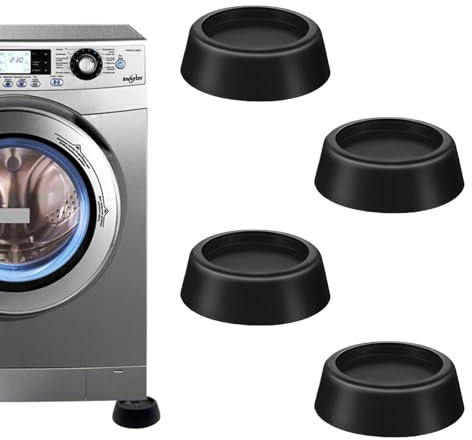 4Pcs Rubber Feet Washing Machine Stabilisers Anti Vibration Pads Non Slip Pads For Dryer, Anti Vibration Feet, Dryer Washing Machine Feet Pad Washing Machine Rubber Feet Pad (Black)