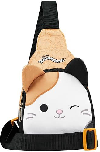 Squishmallows axelremsväska för barn och tonåringar söt axelväska kamera katten telefon miniryggsäck för resor pengar semester, Multi Cam, 22Hx15Wx7Dcm, Crossbody väska