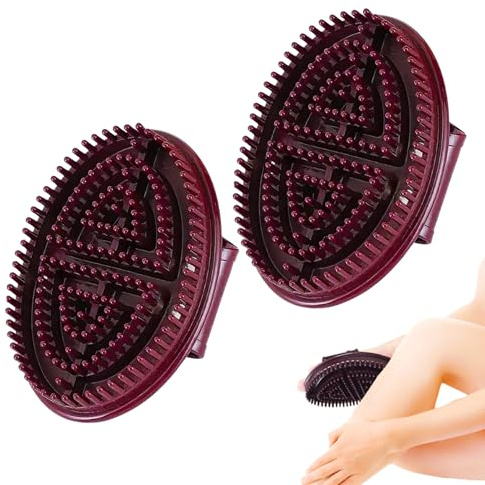2 Stück Massagebürste Körper,Massagebürste,Gua Sha Körper,Body Gua Sha | Fördert die Durchblutung, Lindert Müdigkeit, Entfernt Feuchtigkeit, Geeignet für den Ganzen(Braun)