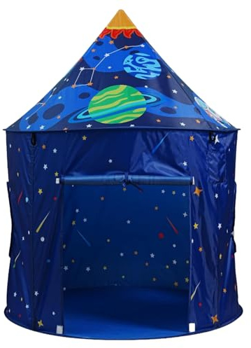 Casa dei giochi per nave spaziale per bambini: tenda portatile con razzi, grande tenda pieghevole per bambini piccoli per interni ed esterni, giardino, casa avventura, spazio immaginativo |