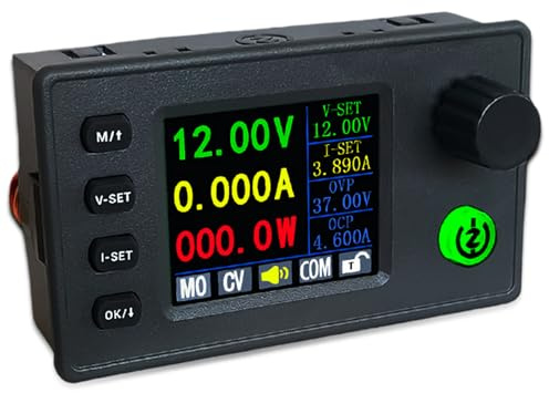 Boost Buck Regulador de Voltaje CC CV 0.5-36V 4.5A 5V 6V 12V 24V 40W con Pantalla LCD, Convertidor Buck Boost, Alimentación de Laboratorio Ajustable