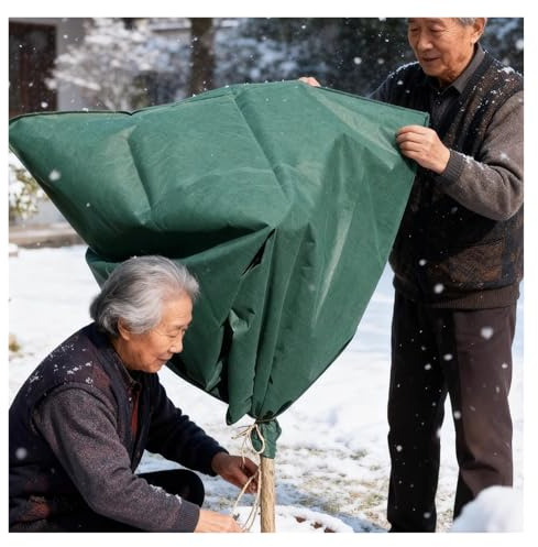 JYHHCYS Manta termica para Plantas Bolsas para Árboles para Protección Invernal - Fácil Instalación, Cubierta Invernal para Plantas A Prueba De Viento con Cordón, Varios Tamaños(0.5x2m/19.6x78.7in)