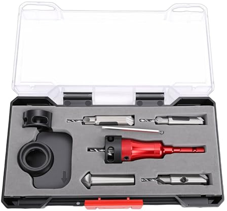TIKATARER Juego de Brocas Avellanadoras, Brocas Avellanadoras HSS 10 en 1, de 2,8 Mm, 3,0 Mm, 3,2 y,5 con Llave Hexagonal y Limitador de Profundidad, para Madera, Tableros de Fibra, Aglomerado Madera