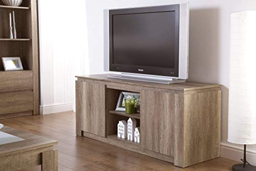 Home Source A286Canyon TV Unit - Unique 3D Design Oak Finish