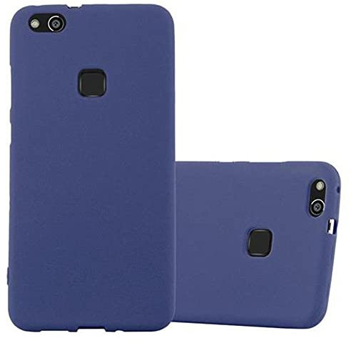 Cadorabo Hülle kompatibel mit Huawei P10 LITE Schutzhülle TPU Silikon Case Frost Design Slim Kratzfest Weiche Gummi mit Rundumschutz Case Hülle für Huawei P10 LITE in Blau