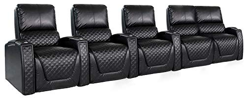 Zinea Kinosessel Queen- 5 Sitzer Loveseat rechts - Premiumleder - elektrisch verstellbar - LED Becherhalter - Ambientebeleuchtung - elektrische Lendenwirbelstütze - verstellbare Kopfstütze