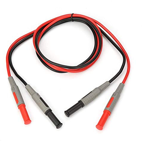 DollaTek P1032 Cavo di Prova a Spina a Banana a Doppio Isolamento da 4 mm per Cavo multimetro Diritto con Cappuccio di Protezione Standard