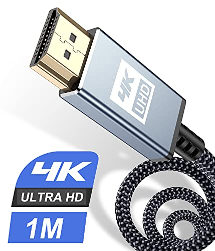 HDMI Kabel 1Meter 4K,Sweguard Highspeed 60hz 18Gbps HDMI 2.0 auf HDMI mit hernet/Audio Rückkanal,Kompatibel Mit UHD 2160p, 3D, HD 1080p, HDR, HDCP 2.2 ARC, Ethernet, PS4, Xbox, HDTV,Monitor (1M, GRAU)