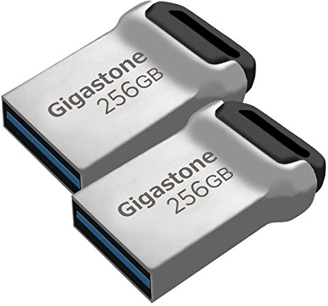 Gigastone Z90 [2-Pack] 256GB USB 3.1 Flash Drive, Mini Fit Metal Waterproof Compact Pen Drive, Reliable Performance Thumb Drive, USB 2.0 / USB 3.0 Interface Compatible