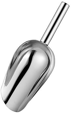 1 Piece Ice Scoop Stainless Steel Small Ice Rock Cubes Shovel Mini Scoop Kitchen Utility Scoops for Ice Bucket Tea Coffee Bean Flour Soybeans Popcorn Candy, Silver