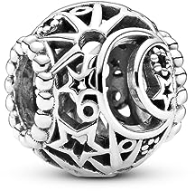 PANDORA Offen gearbeitetes Sonne, Mond & Sterne Charm, Sterling-Silber799183C00