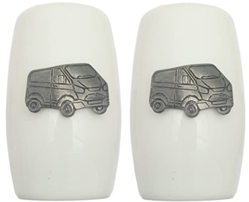 White Van China Salt and Pepper Shakers Cruet Set Modern White CSP 445