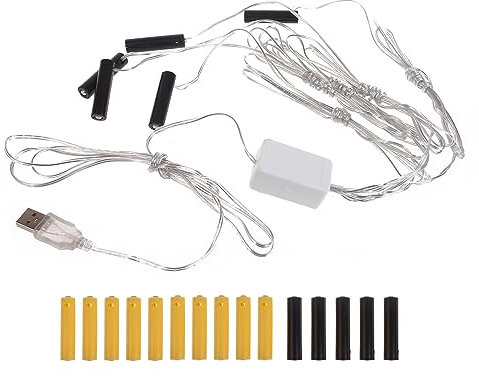Éliminateur de Piles AA/AAA 4.5V et 3V, Accessoire de transformateur pour Bougies électroniques, Jouets et lumières électriques (AAA 5in1)