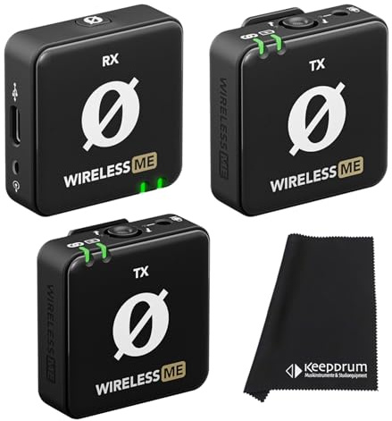 Rode Wireless ME Wireless Microphone System + Wireless ME TX Additional Microphone Transmission Module + Keepdrum Microfibre Cloth