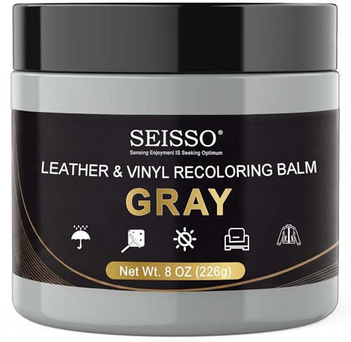 SEISSO Leder Reparatur Set, 200g Lederreparatur Creme, Lederbalsam, Leder-Restaurator, Lederkratzer Reparatur für Gürtel, Schuhe, Autositze, Sofas, Lederpflegebalsam (Grau)