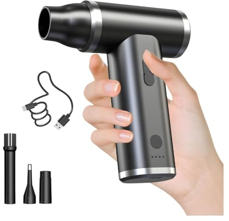 Bewinner Jet Dry Blower, 130000 RPM Portable Blower Air Duster, Rechargeable Cordless Air Blower for Computers Car Pet House Keyboard Cleaning Kit