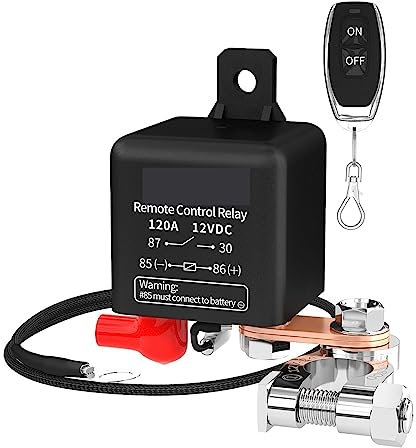 HUAKU Batterieschalter-Relais, 12-V-Fernbedienung, Batterietrennschalter, Trennschalter, Diebstahlschutz, mit Fernbedienungsschalter-Anhängern (Color : 120A with 1 Keys)