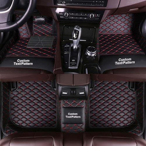 Kenzek Nach Maß Auto FußMatten für Buick Enclave Encore Lacrosse Excelle Regal Regal SPORTBACK, wasserdichte rutschfeste PU Leder voller bedeckter Schutz Advanced Liners Schwarz Rot